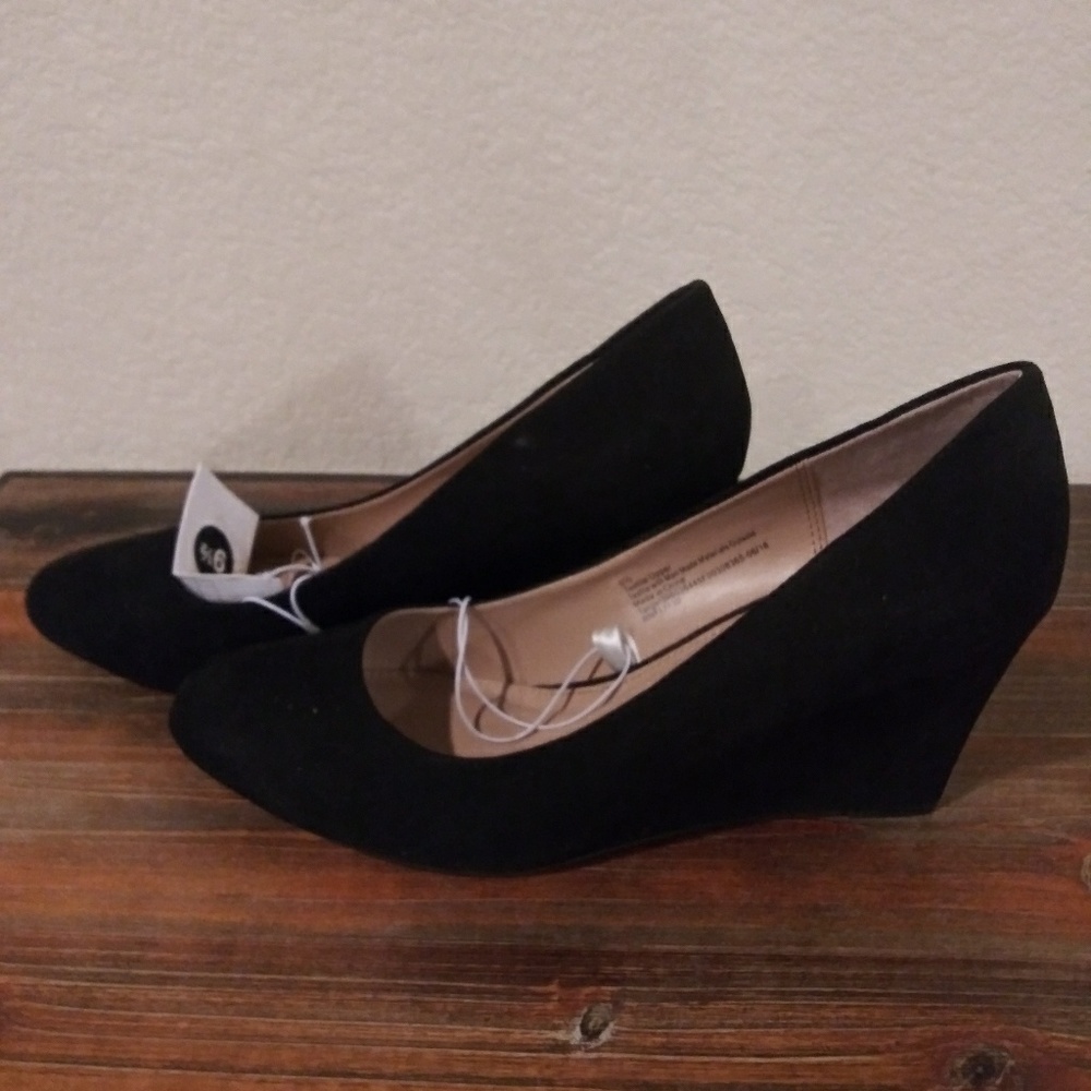 Black Wedge Heels 3 inch heel